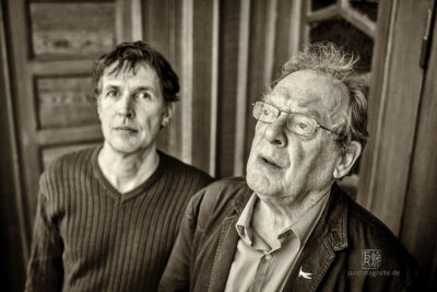 Phil Minton & Carl Ludwig Hübsch - Foto: Frank Schindelbeck Jaz, Minton, Huebsch, Ruder, Wiesbaden, 180323