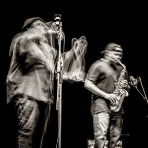 Steve Coleman Five Elements - Steve Coleman (Altsaxophon), Kokayi (Wordsmith), Jonathan Finlayson (Trompete), Anthony Tidd (Bass), Sean Rickman (Schlagzeug), Photo: Schindelbeck