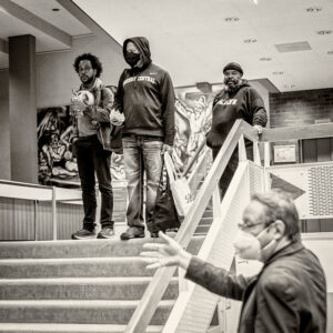 Steve Coleman Five Elements - Steve Coleman (Altsaxophon), Kokayi (Wordsmith), Jonathan Finlayson (Trompete), Anthony Tidd (Bass), Sean Rickman (Schlagzeug), Photo: Schindelbeck