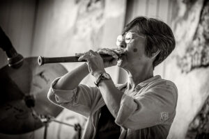 Mani Neumeier + Steff Bollack bei Konzerte am Neckar 220722 - Photo: Frank Schindelbeck mit Eiko Yamada
