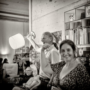 Mani Neumeier + Steff Bollack bei Konzerte am Neckar 220722 - Photo: Frank Schindelbeck