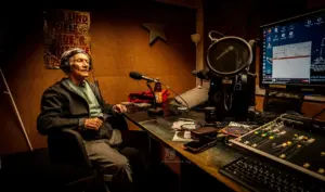 Mani Neumeier bei Frank Schindelbeck im Bermudafunk in der Sendung Jazzology - Frank Schindelbeck Fotografie