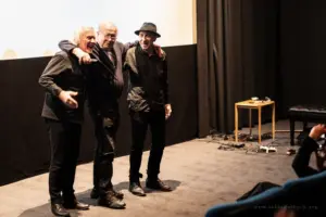 Claus Boesser-Ferrari / Elliott Sharp / Rudij Bergmann beim fixcel records CD Release von "Immigrant's NO Suitcase" im Rahmen von Enjoy Jazz. Foto: Frank Schindelbeck Jazzfotografie